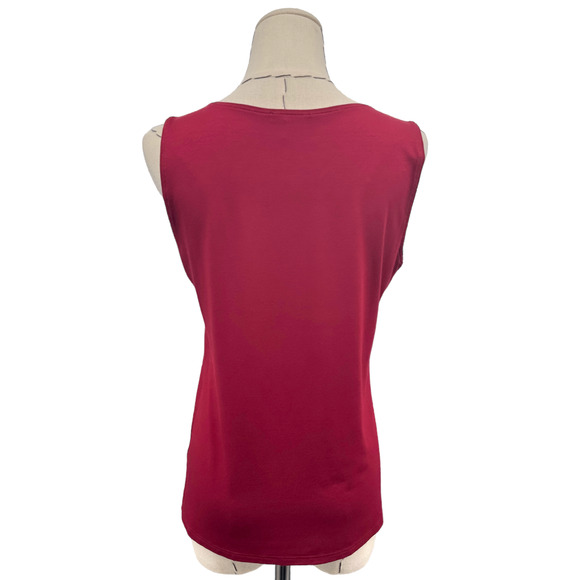 Eileen Fisher Sleeveless Blouse Womens Size Small Burgundy Casual Staple Classic - Picture 3 of 8